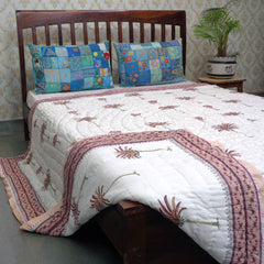 Cotton Quilt, block printed with cotton padding