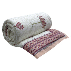 Cotton Quilt, block printed with cotton padding