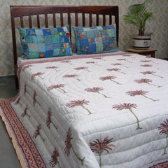 Cotton Quilt, block printed with cotton padding