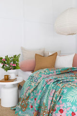 Kantha, Green florals