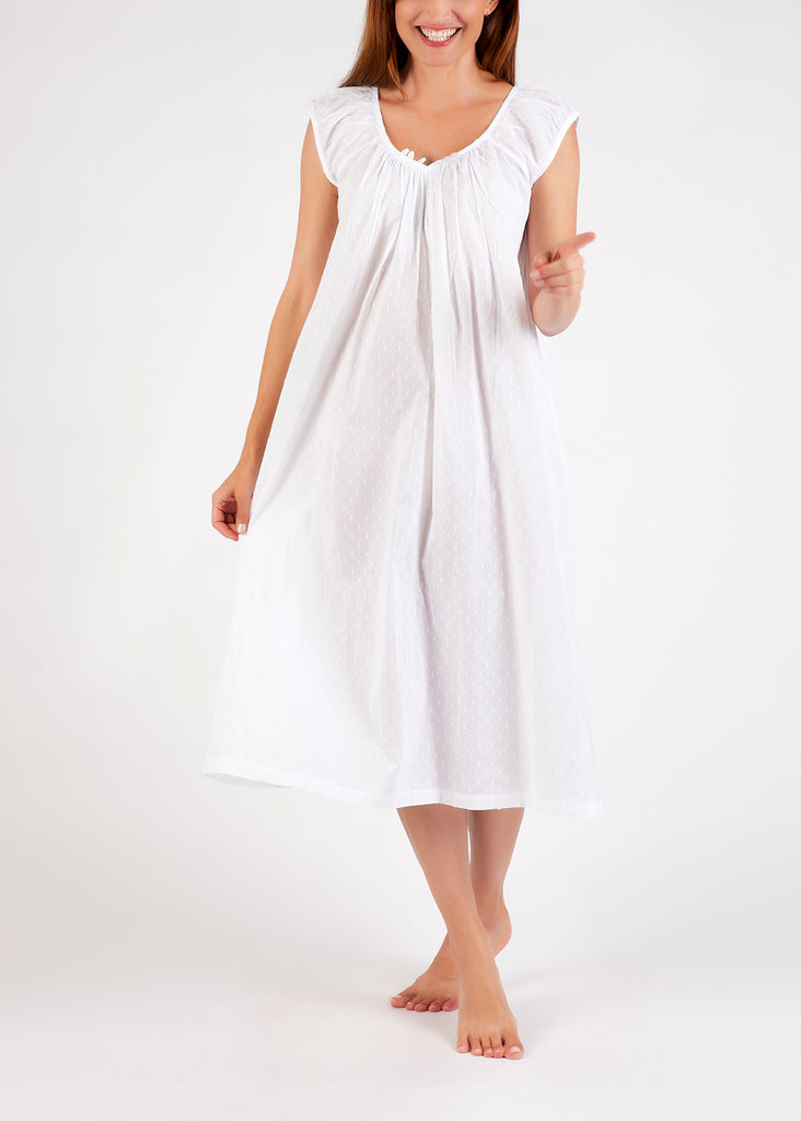 Arabella - Nightie Capped Sleeve Hail Spot, (747)