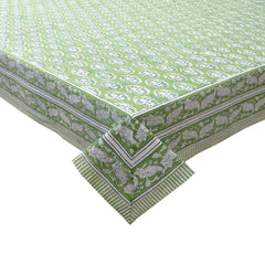 Block printed tablecloths, 150 x 220, 180 x 270cm, 180 x 340cm long rectangle.