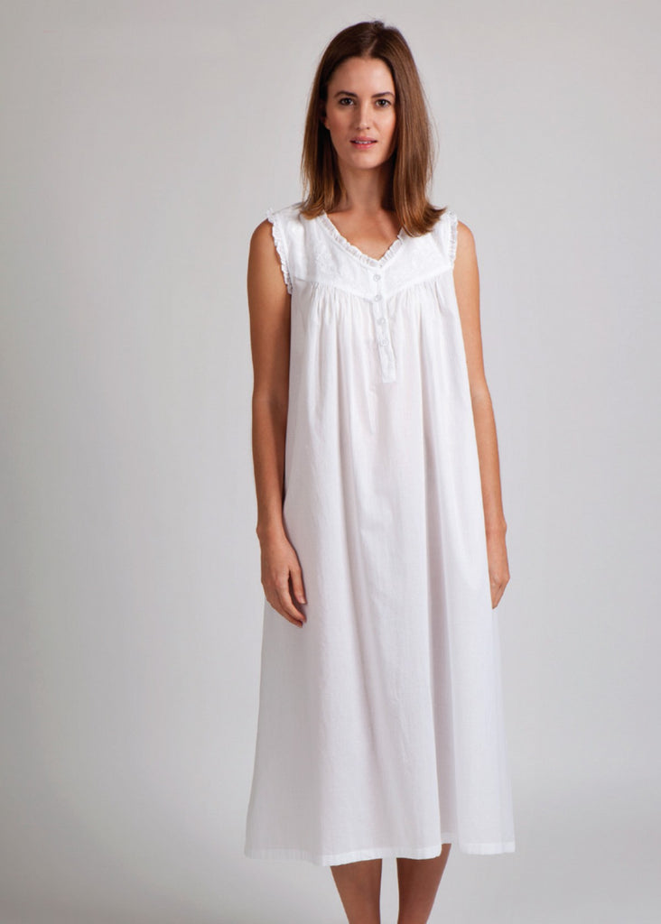 Arabella - Nightie, Sleeveless with Embroidery (11W)