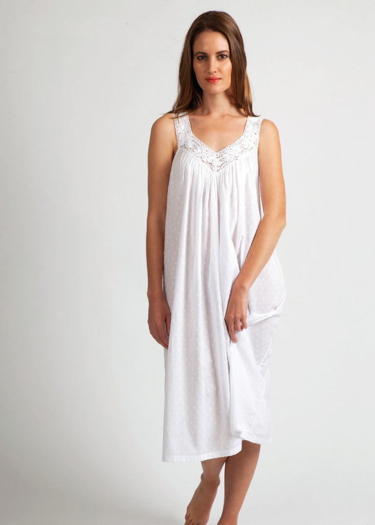 Arabella - Nightie V-Neck Laced Hail spot (403)