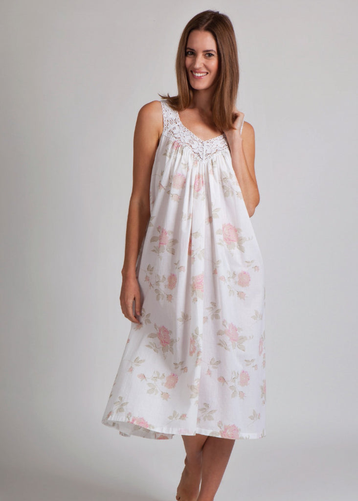 Arabella - Nightie V-Neck Laced Floral print (410F1)