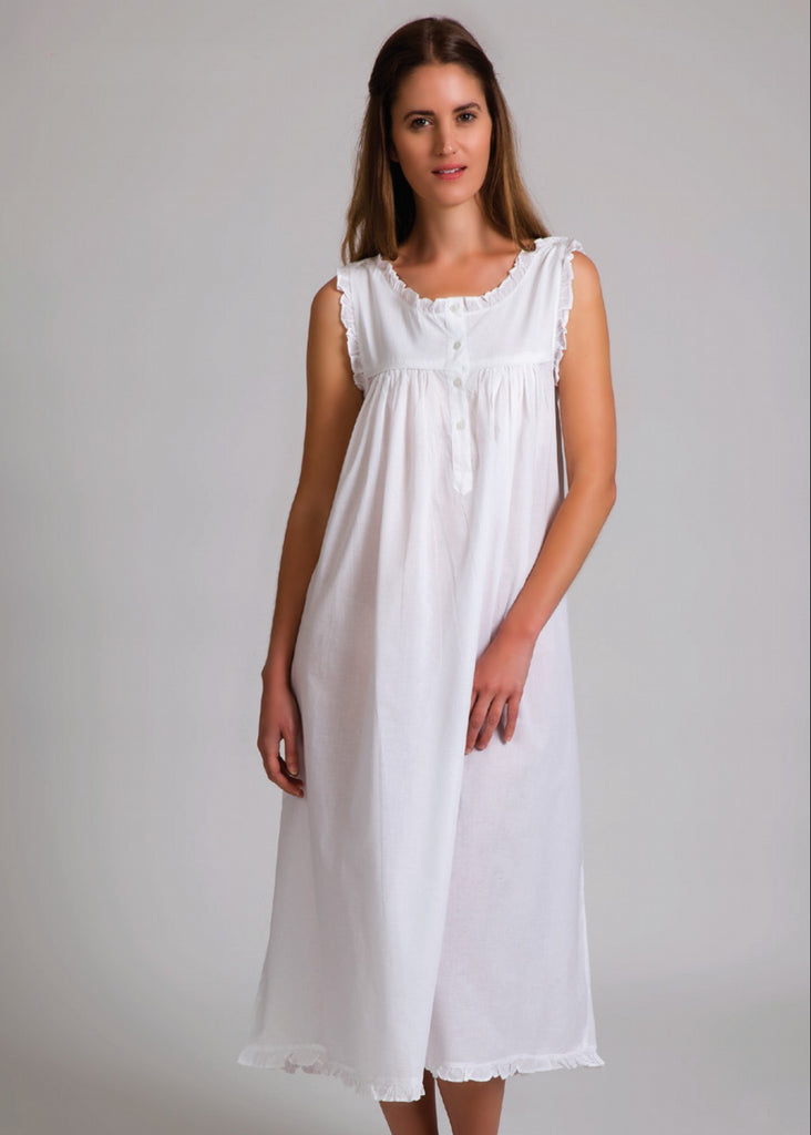 Arabella - Nightie, Sleeveless with button at shoulder (7W)