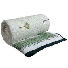 Cotton Quilt, block printed with cotton padding