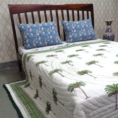Cotton Quilt, block printed with cotton padding