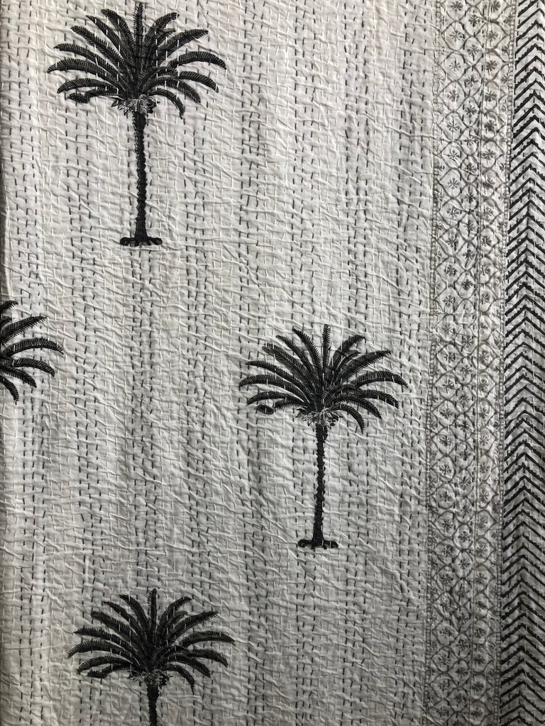 Grey Palm Tree kantha