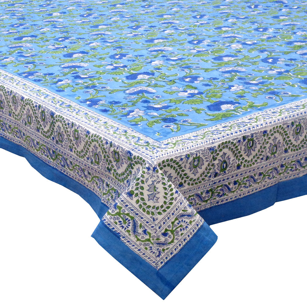 Block printed tablecloths, 180 x 270cm, 180 x 340cm long rectangle