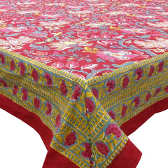 Block printed tablecloths, 150 x 220, 180 x 270cm, 180 x 340cm long rectangle