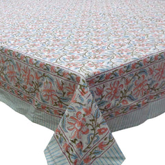 Block printed tablecloths, 150 x 220, 180 x 270cm, 180 x 340cm long rectangle