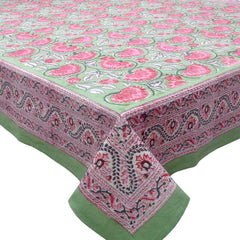 Block printed tablecloths, 150 x 220, 180 x 270cm, 180 x 340cm long rectangle