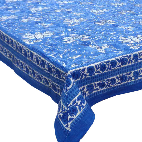 Block printed tablecloths, 150 x 220, 180 x 270cm, 180 x 340cm long rectangle