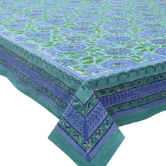 Block printed tablecloths, 180 x 270cm, 180 x 340cm long rectangle, 180 x 180cm Square