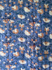 Cotton padded quilts,  blue & taurpe florals