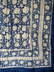 Cotton padded quilts, Navy blue florals