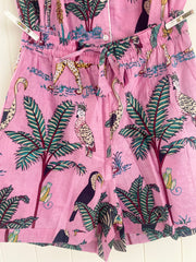 Cotton PJ short set, Pink safari