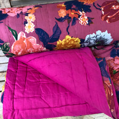 Cotton Quilt, Hot pink florals