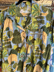 Cotton PJ short set, Blue peacock