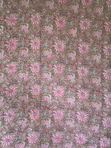 Kantha, Taupe & pink florals