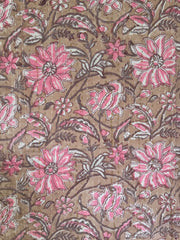 Kantha, Taupe & pink florals