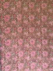 Kantha, Taupe & pink florals