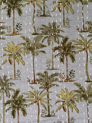 Kantha, Grey & green palms