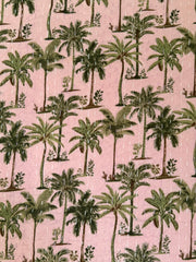 Kantha, Pink & green palms