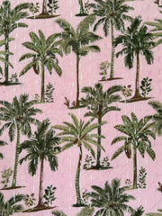 Kantha, Pink & green palms