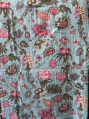 Kantha, Teal florals