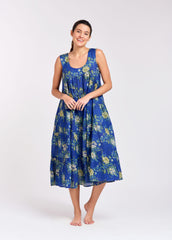 Arabella - Tiered Dress, Blue floral (764Q)
