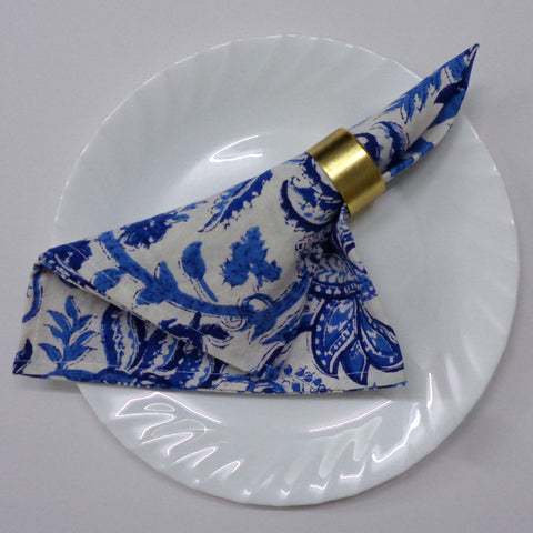 Block printed Napkins, Set of 8