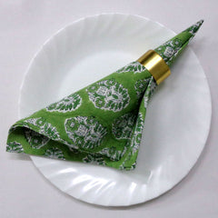 Block printed Napkins, Set of 8.