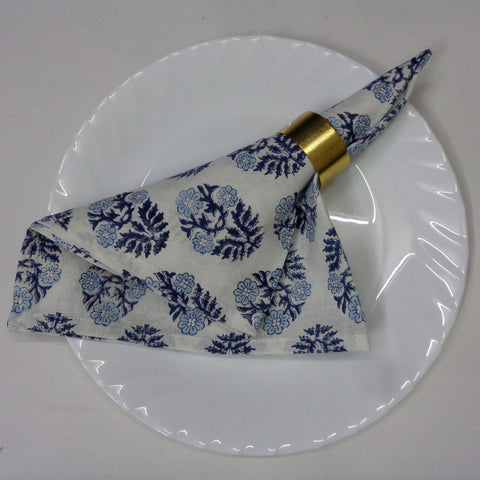 Block printed Napkins, Set of 8