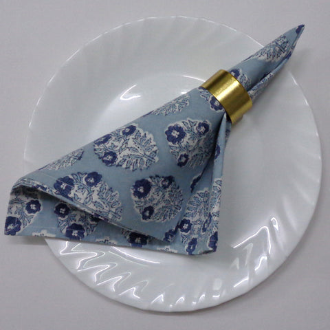 Block printed Napkins, Set of 8