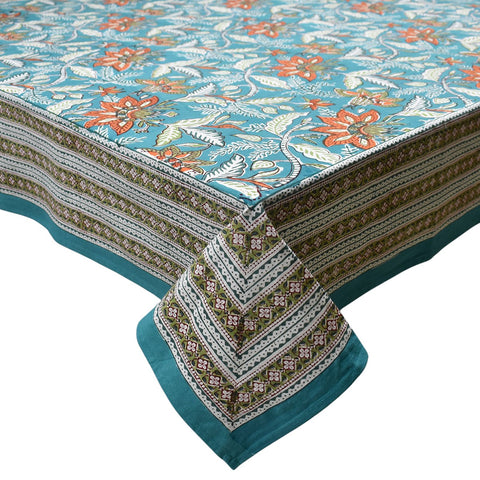 Block printed tablecloths, 180 x 270cm, 180 x 340cm long rectangle