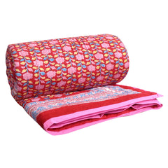 Cotton Quilt, block printed with cotton padding