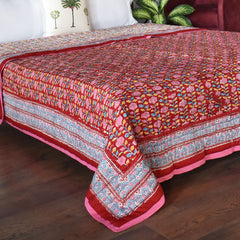 Cotton Quilt, block printed with cotton padding