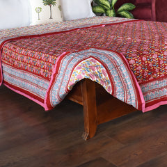 Cotton Quilt, block printed with cotton padding
