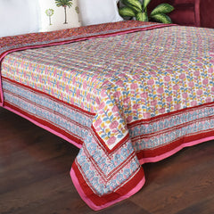 Cotton Quilt, block printed with cotton padding