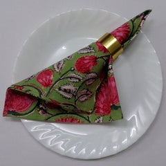Block printed Napkins, Set of 8