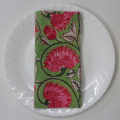 Block printed Napkins, Set of 8