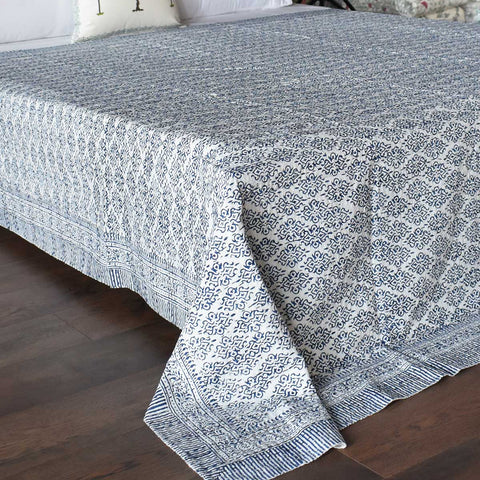 Kantha, Blue and white check