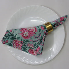 Block printed Napkins, Set of 8