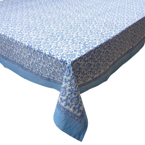 Block printed tablecloths, 180 x 270cm, 180 x 340cm long rectangle.