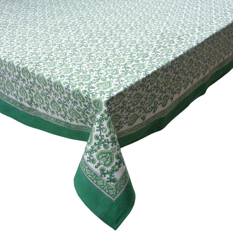 Block printed tablecloths, 180 x 270cm, 180 x 340cm long rectangle.