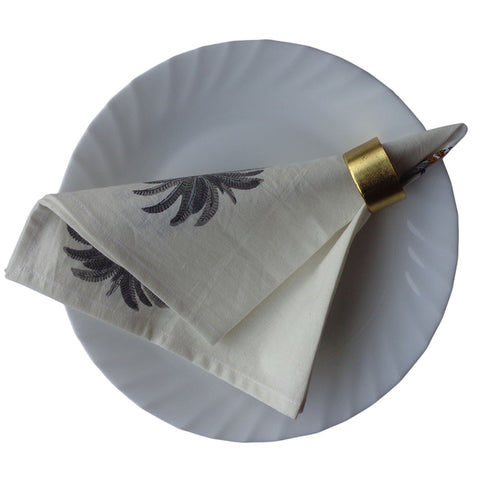 Block printed Napkins, Set of 8.