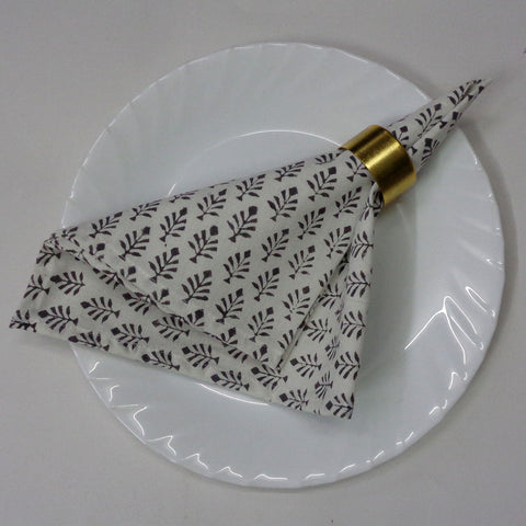 Block printed Napkins, Set of 8.