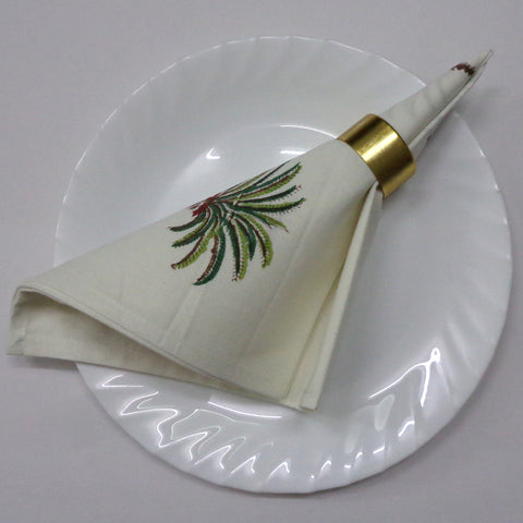 Block printed Napkins, Set of 8.